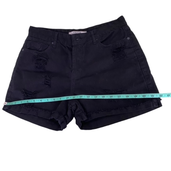 Women FOUR ONE Black Denim Shorts Button Fly Size 42 EU (Med) - Picture 10 of 10